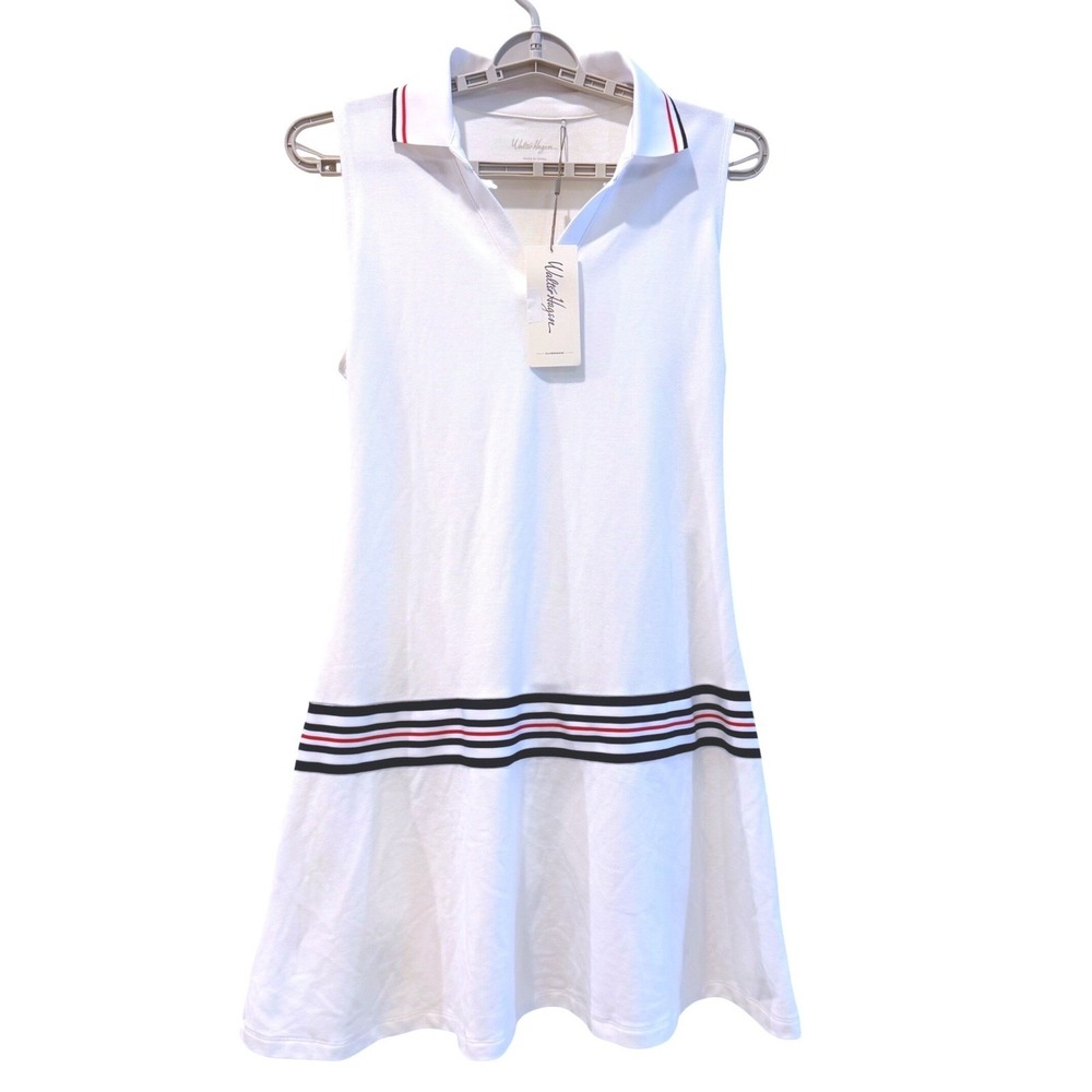 Walter Hagen Golf Dress White Striped Sleeveless Polo Activewear Women Large